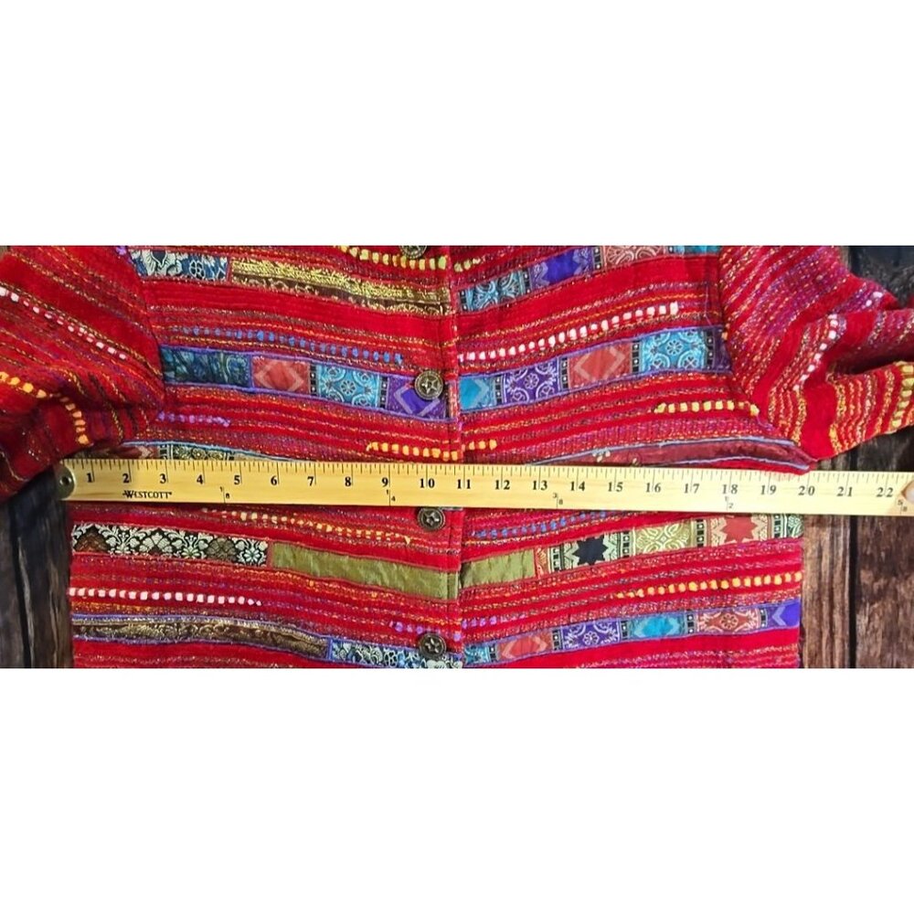 Coldwater Creek Patchwork Jacket Red Colorful Sho… - image 7